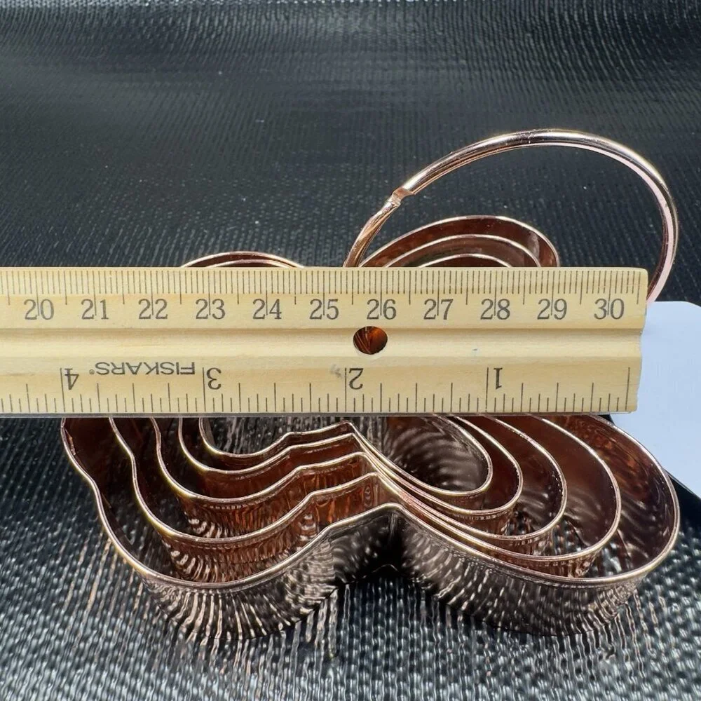 Williams Sonoma Easter Bunny Copper Metal Cookie Cutters 5 on Ring New W Tag - Picture 4 of 14